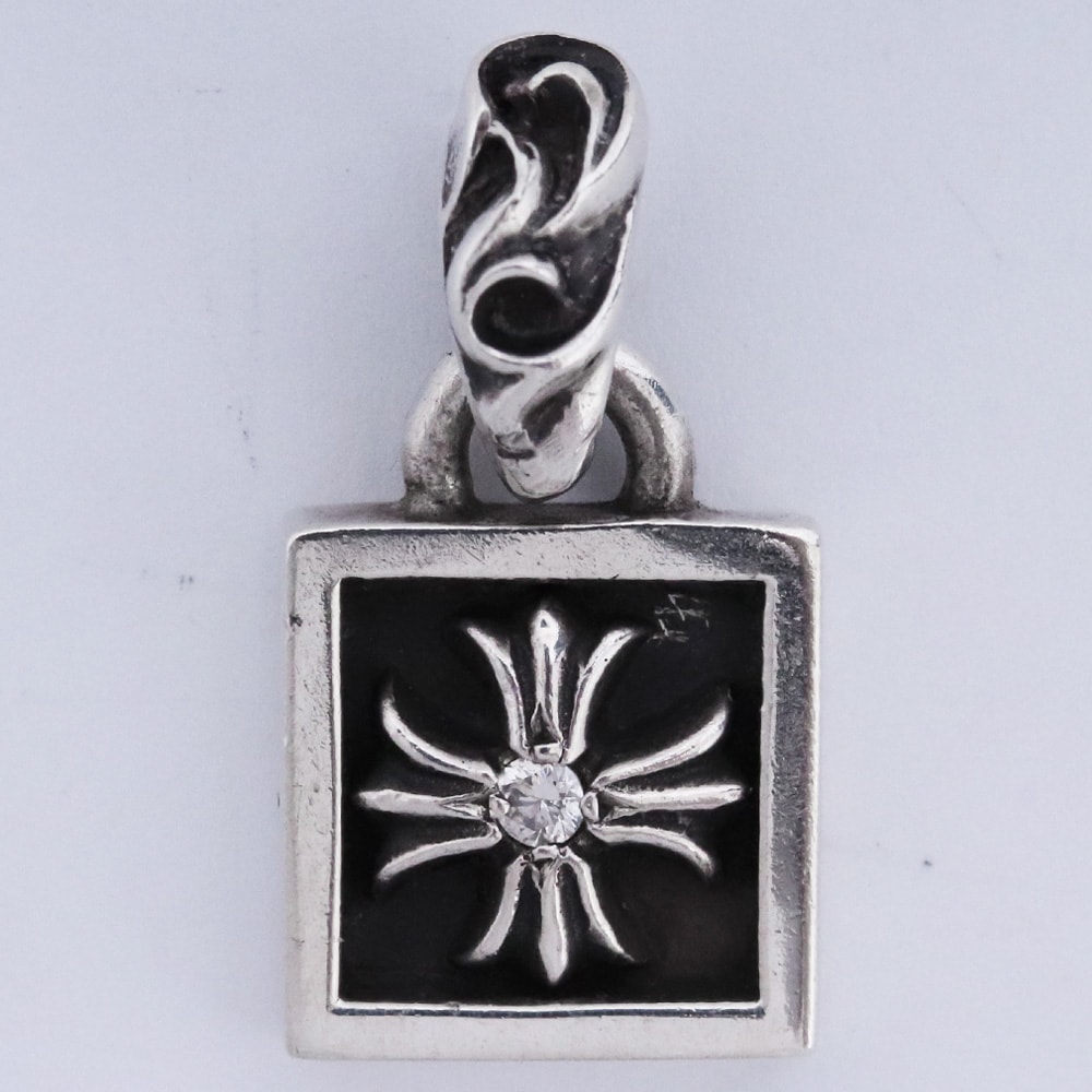 Chrome Hearts Framed CH Plus Charm 1 Diamond "Silver"