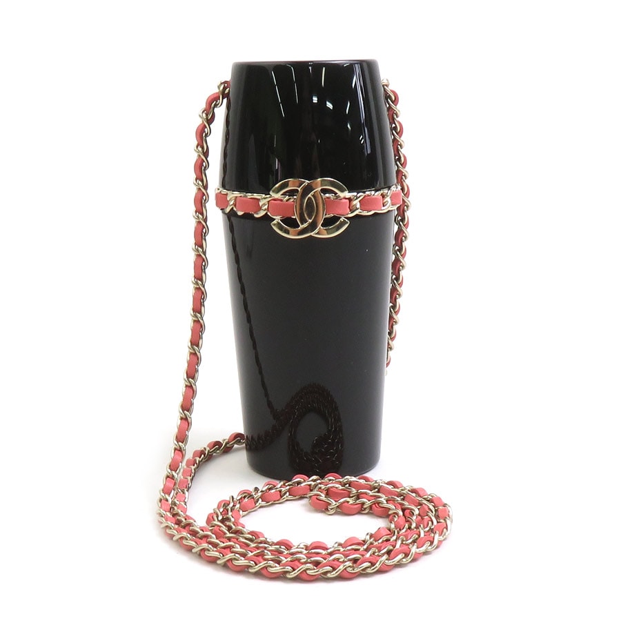 シャネル CHANEL リップケース プラスチック/レザー ブラック/ピンク レディース【中古】 56840a