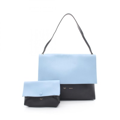セリーヌ CELINE オールソフト ショルダーバッグ バッグ レザー レディース ブルー系 / ブラック系 172183 【中古】