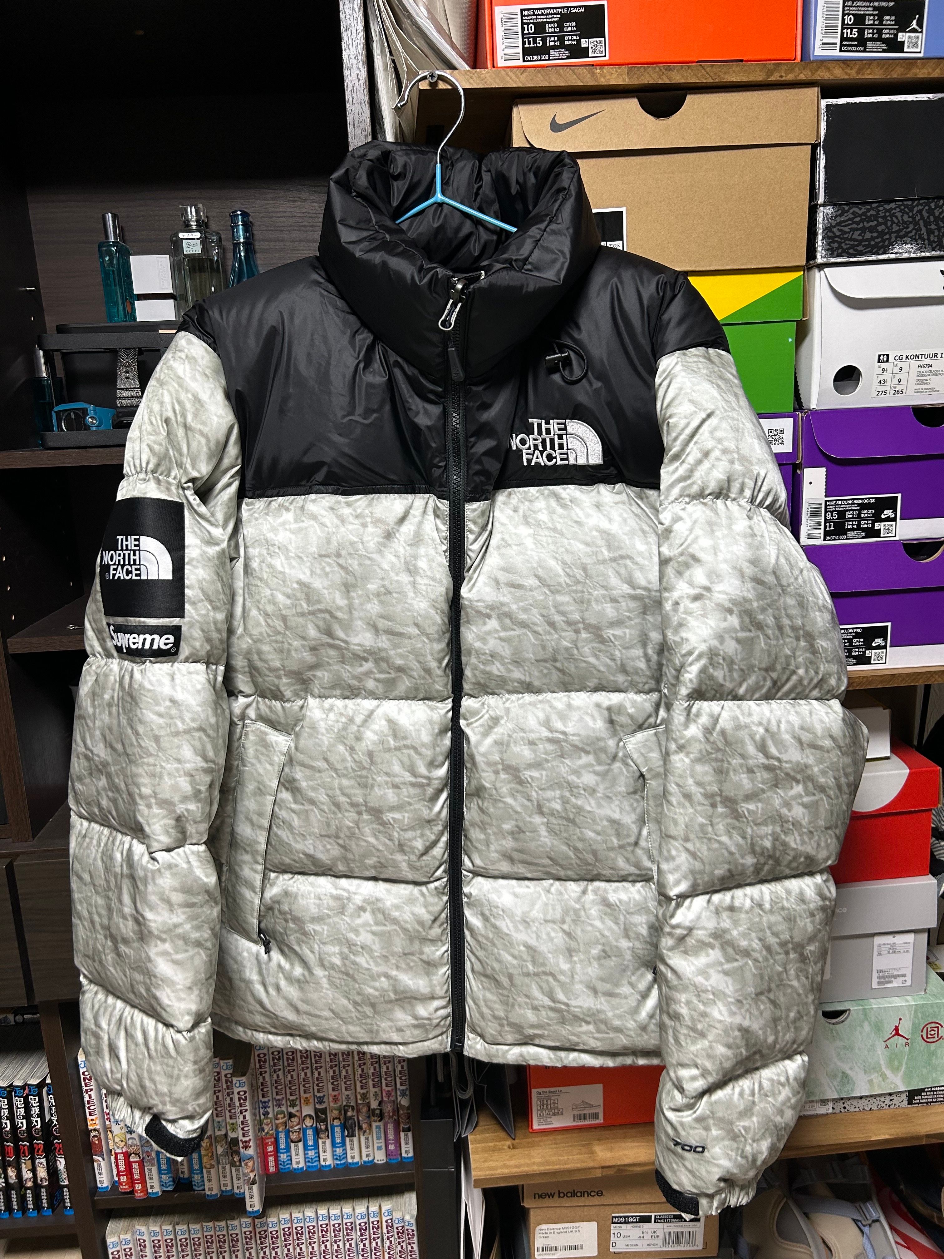 Supreme x The North Face Nuptse Jacket "White Paper Print"