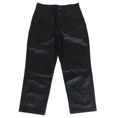 HUF ハフ パンツ PLANTLIFE PAINTER PANT リーフ 型押し レザー パンツ ブラック系 32【中古】