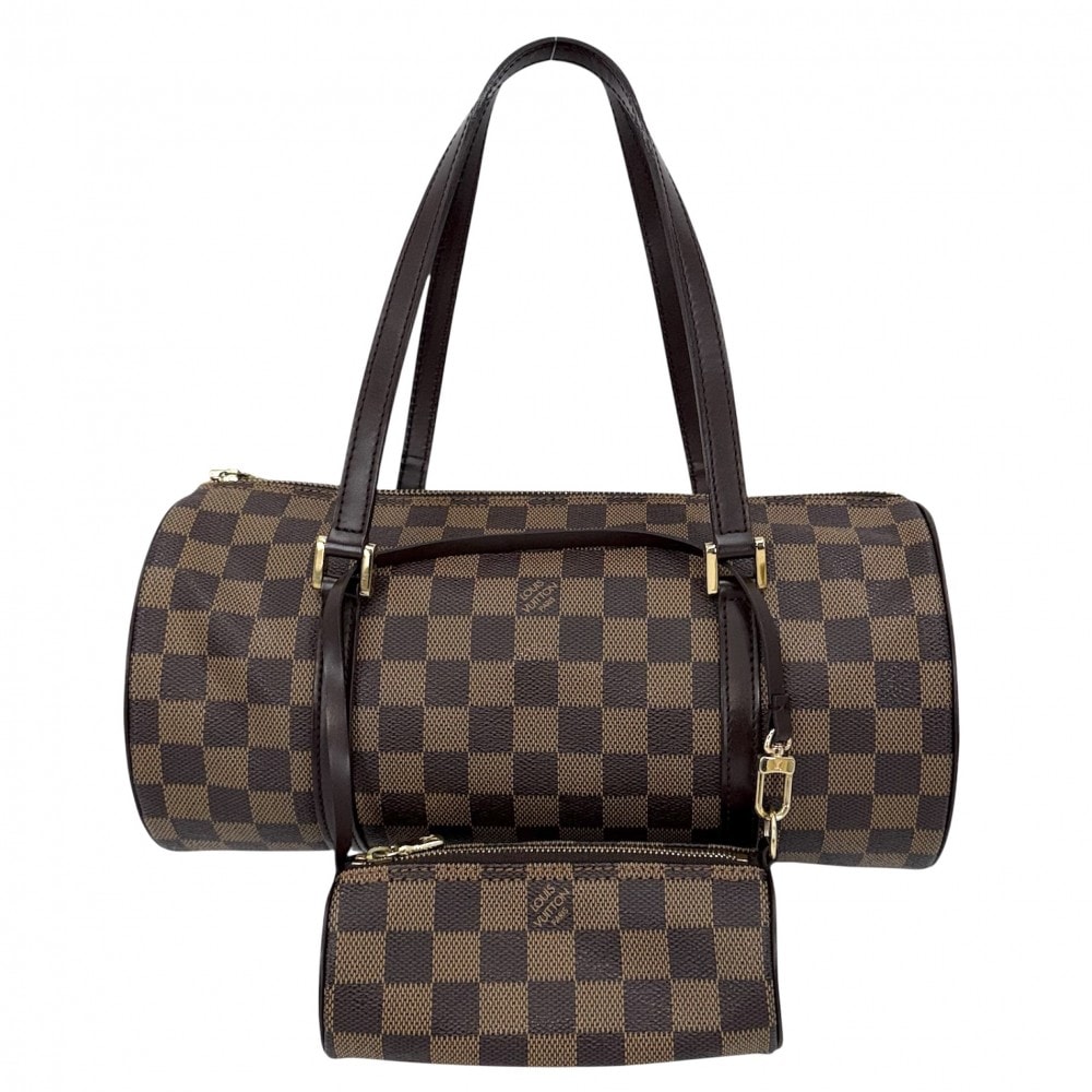 LOUIS VUITTON ルイヴィトン ハンドバッグ パピヨン30 ポーチ付き 肩掛け GM N51303 ダミエキャンバス    ブラウン 茶 ゴールド金具 レディース【中古品】