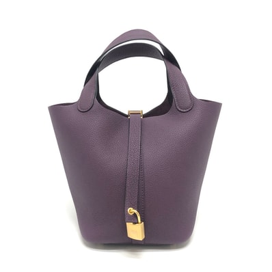 エルメス HERMES ピコタンロックPM ハンドバック カバン バック ハンドバッグ トリヨンクレマンス B刻 カシス×ゴールド金具 パープル 未使用