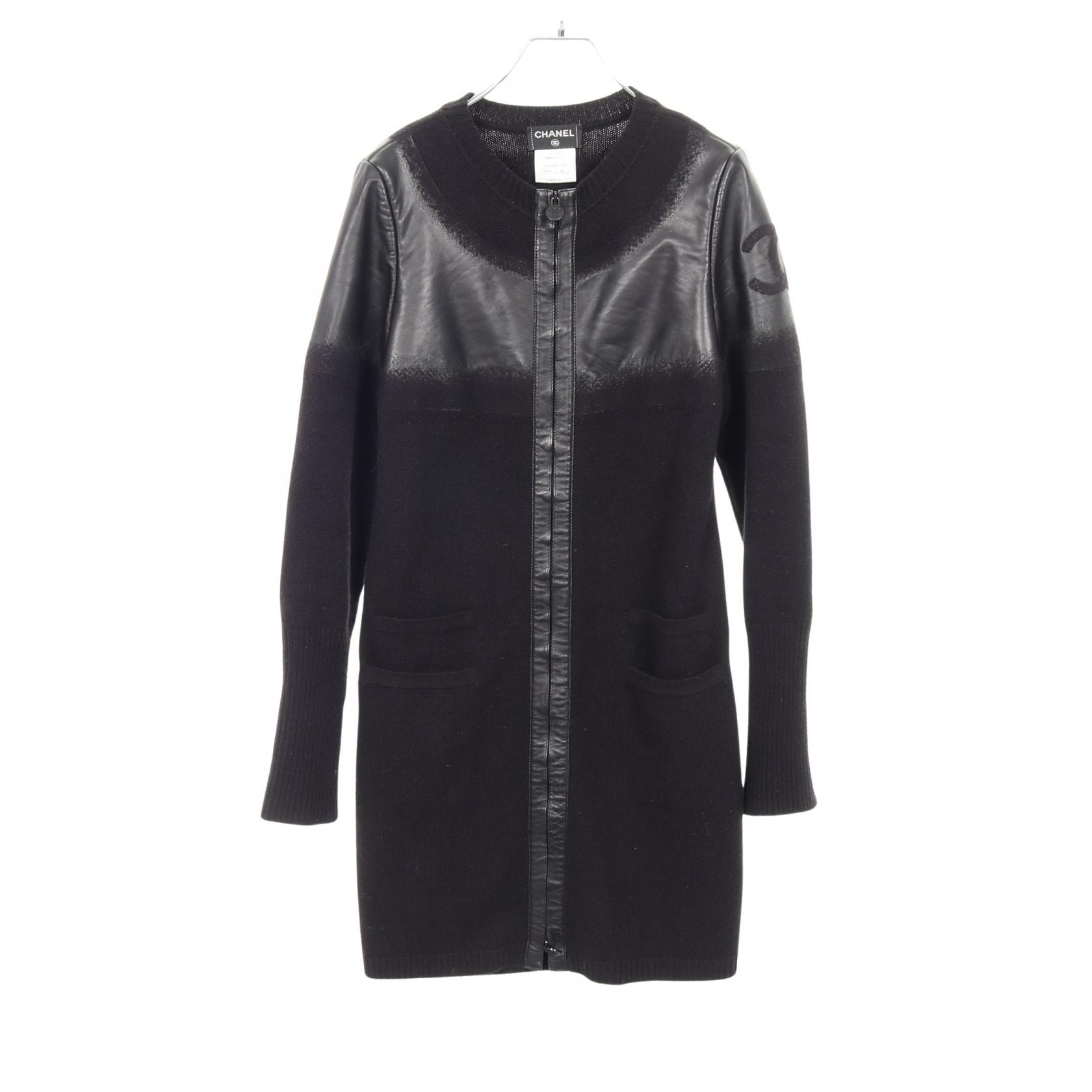 シャネル CHANEL ココマーク 衣料品 アウター ウール ラムスキン(羊革) レディース ブラック系 P44562 【中古】