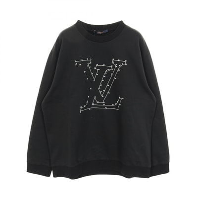 ルイ・ヴィトン LOUIS VUITTON LVステッチ プリント エンブロイダリー スウェット 衣料品 トップス コットン メンズ ブラック系 【中古】
