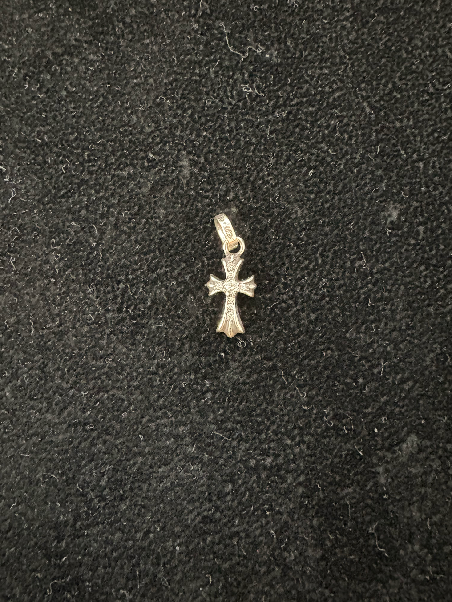 Chrome Hearts Cross Baby Fat Charm Pave Diamond "Silver"