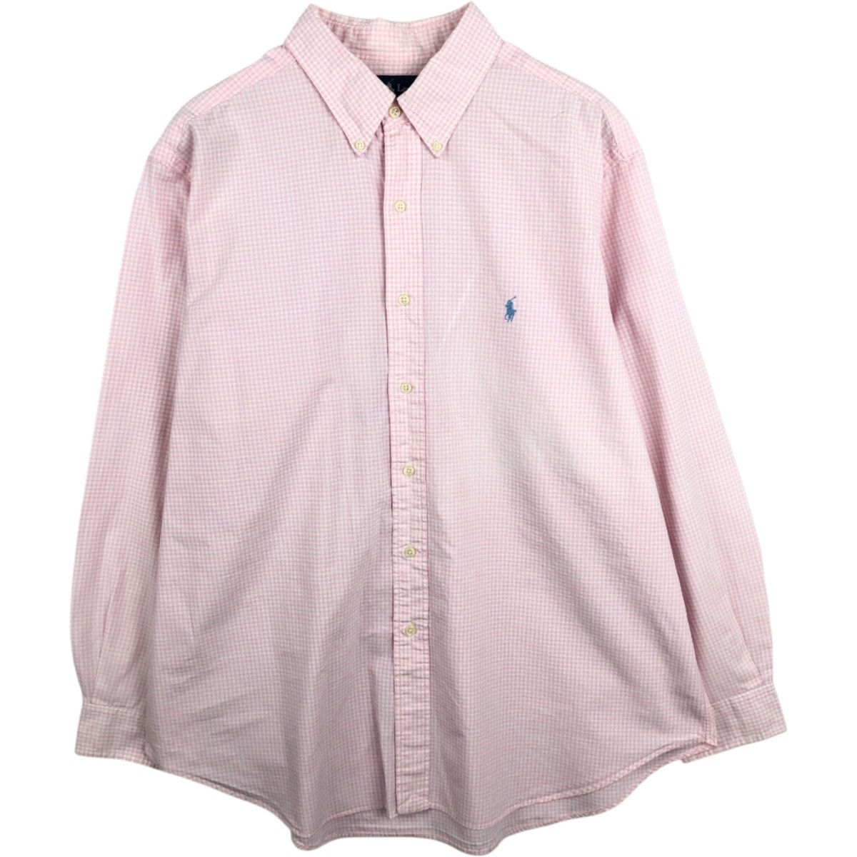古着 ラルフローレン Ralph Lauren CLASSIC FIT ギンガムチェック 長袖 ボタンダウンチェックシャツ メンズXL相当/eaa678002