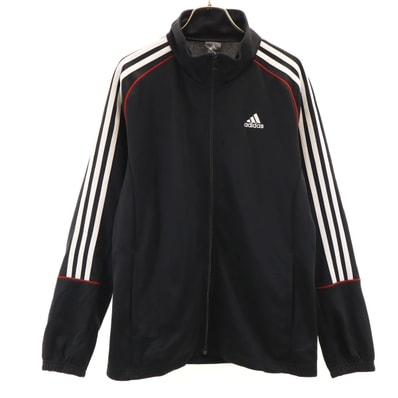 美品 adidas アディダス トラックジャケット M ブラック ジャージ 3ライン