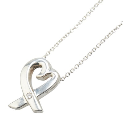 ティファニー ラビングハート ネックレス シルバー SV925 シルバー レディース TIFFANY&Co. 【中古】