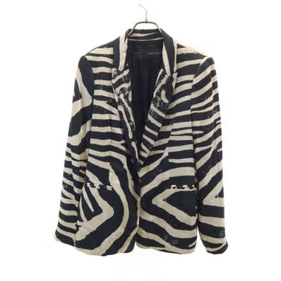 ZARA BASIC ザラベーシック ゼブラ柄 ブレザー M ベージュ ジャケット
