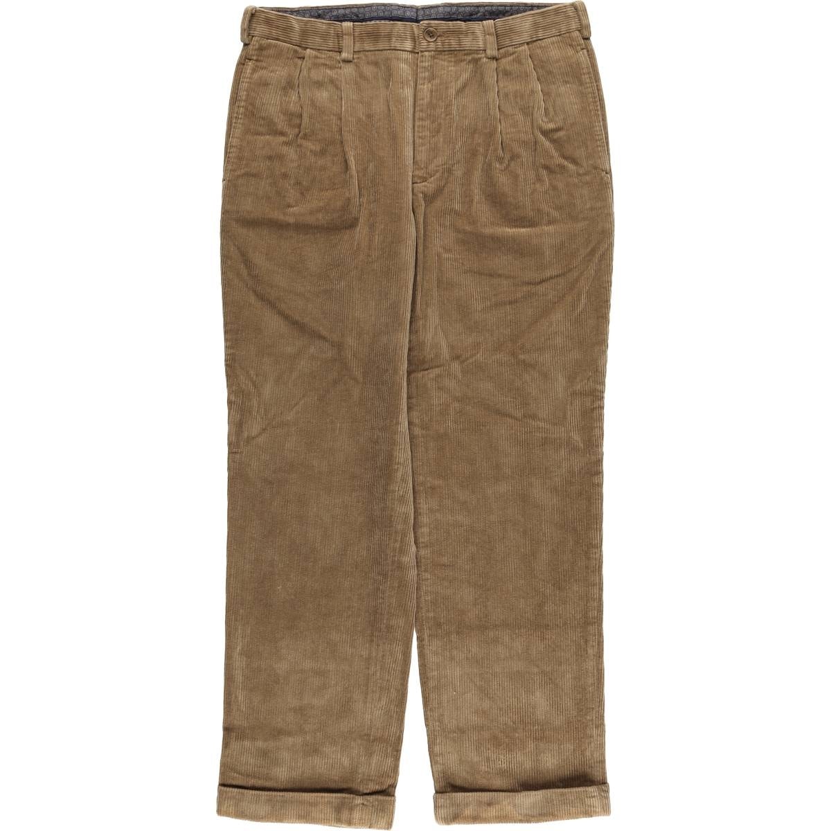 古着 ブルックスブラザーズ Brooks Brothers ELLIOT 太畝 ツータック コーデュロイパンツ メンズw34相当/eaa480419