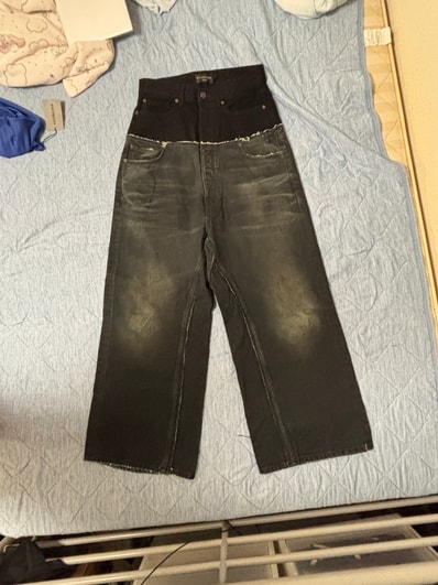 BALENCIAGA Cut-Up Baggy Pants "Black"