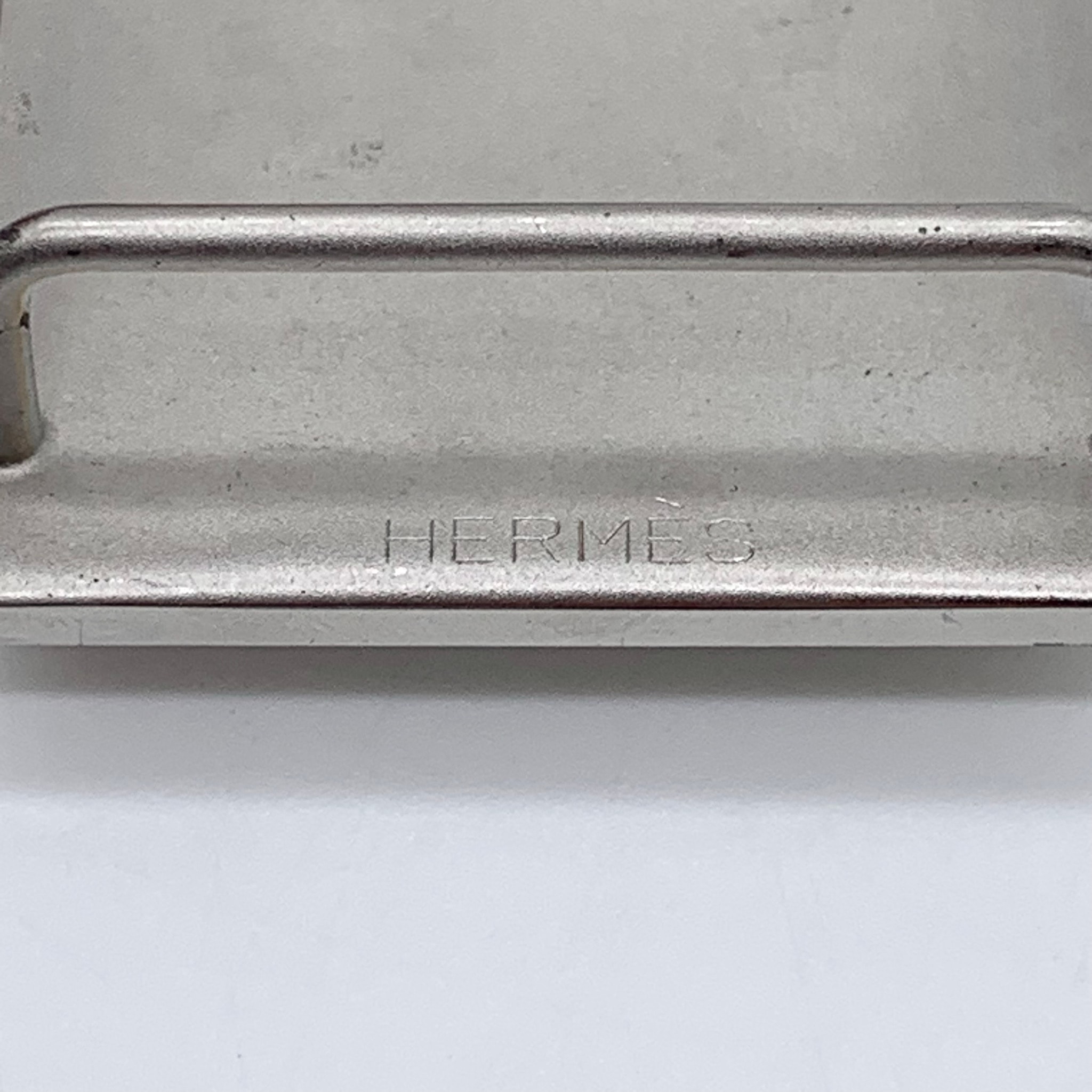 D (傷や汚れあり)】Hermes Hバックル ベルトバックル シルバー FREEの