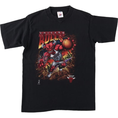 古着 90年代 フルーツオブザルーム FRUIT OF THE LOOM NBA CHICAGO BULLS シカゴ ブルズ スポーツTシャツ USA製 レディースS相当 ヴィンテージ/eaa641952