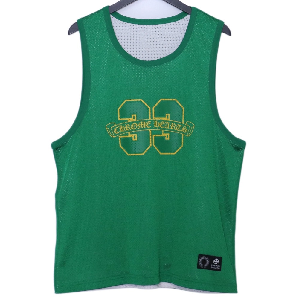 CHROME HEARTS リバーシブルCHロゴプリントメッシュタンク グリーントップ