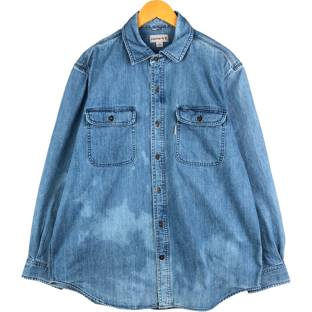 古着 カーハート Carhartt ORIGINAL FIT 長袖 デニムシャツ メンズL相当/eaa590842