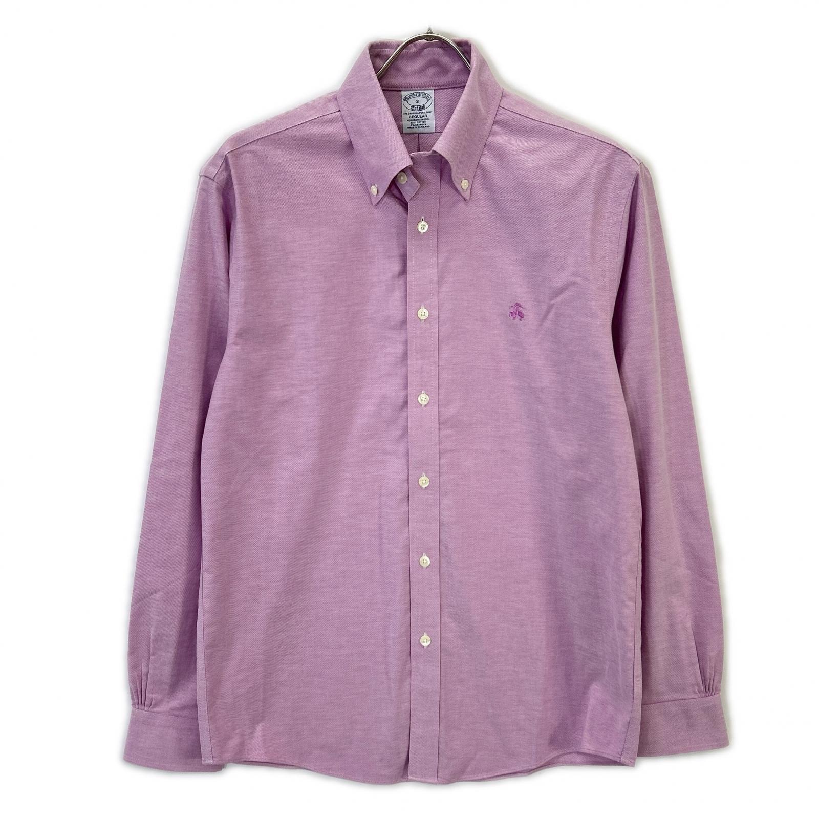 ブルックスブラザーズ 100217984 25年 ピンク ノンアイロンストレッチ GF刺繍 オリジナルポロ BDシャツ S