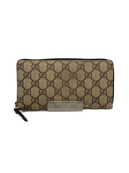GUCCI GG Supreme Round Fastener Wallet "Beige/Black"
