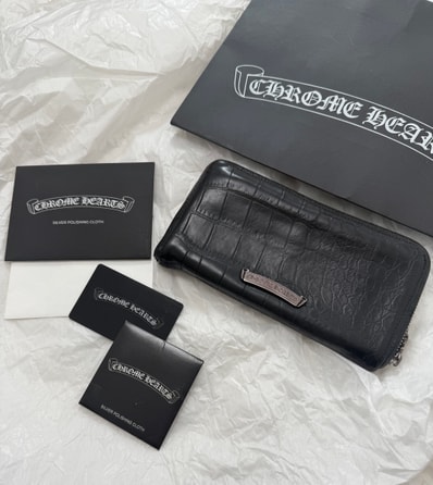 値下げ交渉可能 / 正規品!購入証明付き!CHROME HEARTS クロムハーツ アリゲーター スクロールラベルウォレット 財布