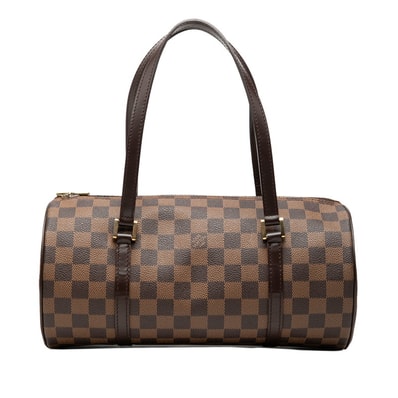 ルイ ヴィトン ダミエ パピヨン30 ハンドバッグ N51303 ブラウン PVC レザー レディース LOUIS VUITTON 【中古】