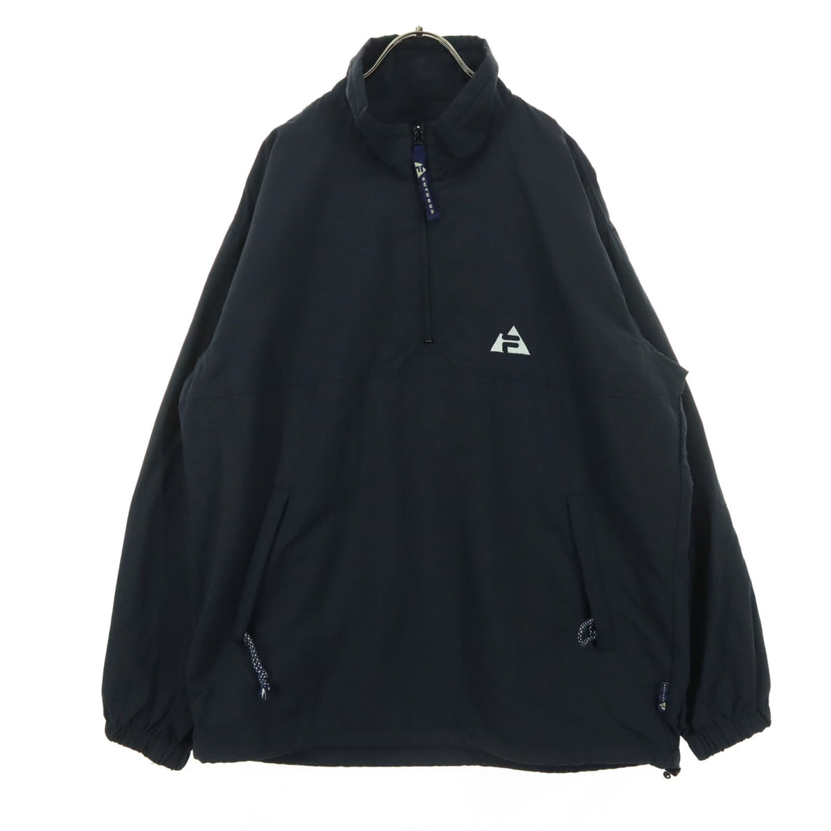 美品 FILA フィラ オールド 長袖 ハーフジップ ナイロンジャケット L ブラック アウトドア