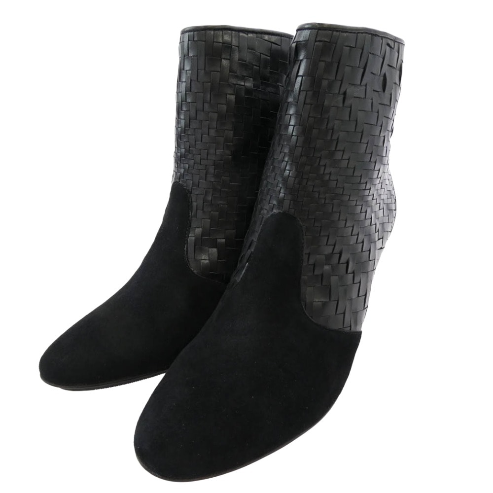 COLE HAAN コールハーン ブーツ レザー ヒール ショート ブーツ ブラック系 6.5B【中古】