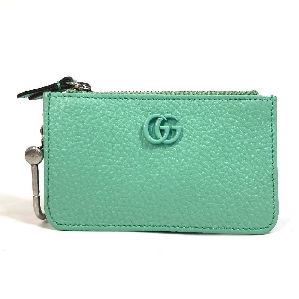 グッチ GUCCI 701070 GGマーモント カードケース コインケース レザー グリーン系