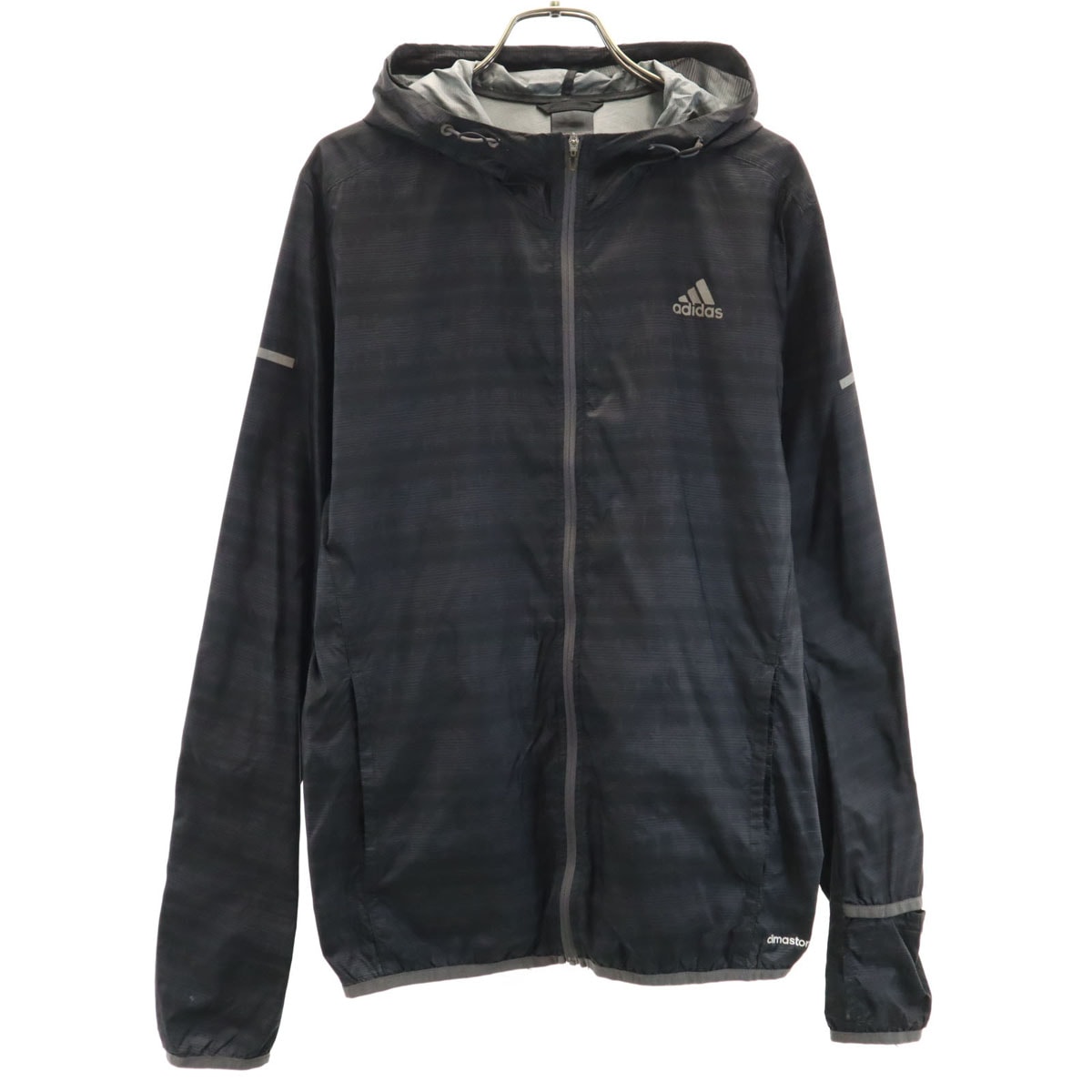 adidas アディダス 総柄 ウインドブレーカー S チャコール ジャケット