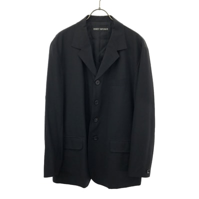 ISSEY MIYAKE イッセイミヤケ 日本製 ウールブレンド テーラードジャケット 2 ブラック