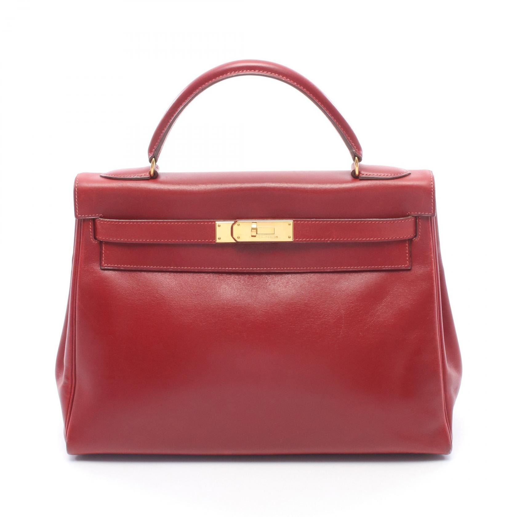 エルメス HERMES ケリー32 ルージュヴィフ 内縫い 2WAY ハンドバッグ バッグ レザー ヴォータデラクト ルージュヴィフ ○V刻印(1992年製造) レディース レッド系 【中古】