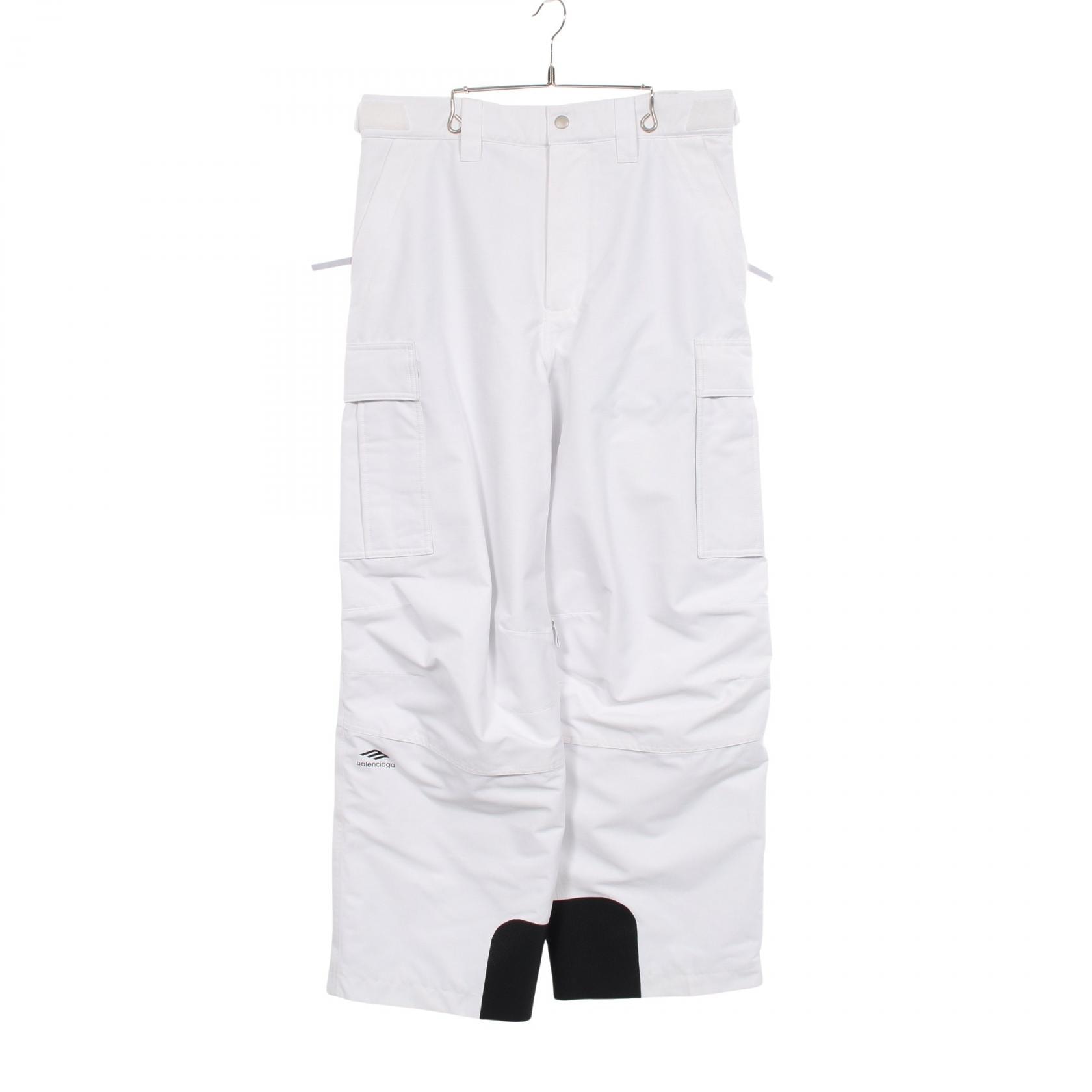 バレンシアガ BALENCIAGA 3B スポーツ アイコン スキー 中綿 カーゴパンツ 衣料品 ボトムス ポリエステル メンズ ホワイト系 【中古】