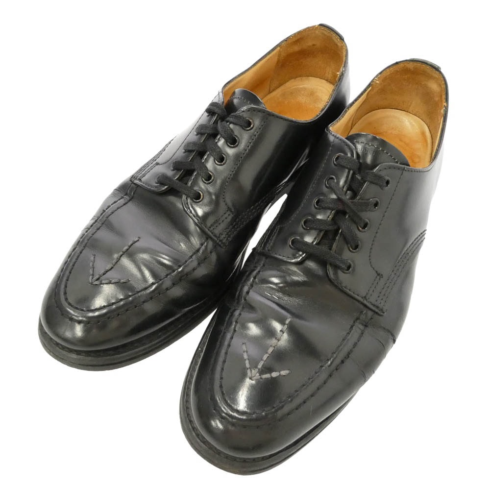 SANDERS サンダース 9251B MILITARY BROAD ARROW ブロウド アロー レザー シューズ ブラック系 6.5【中古】