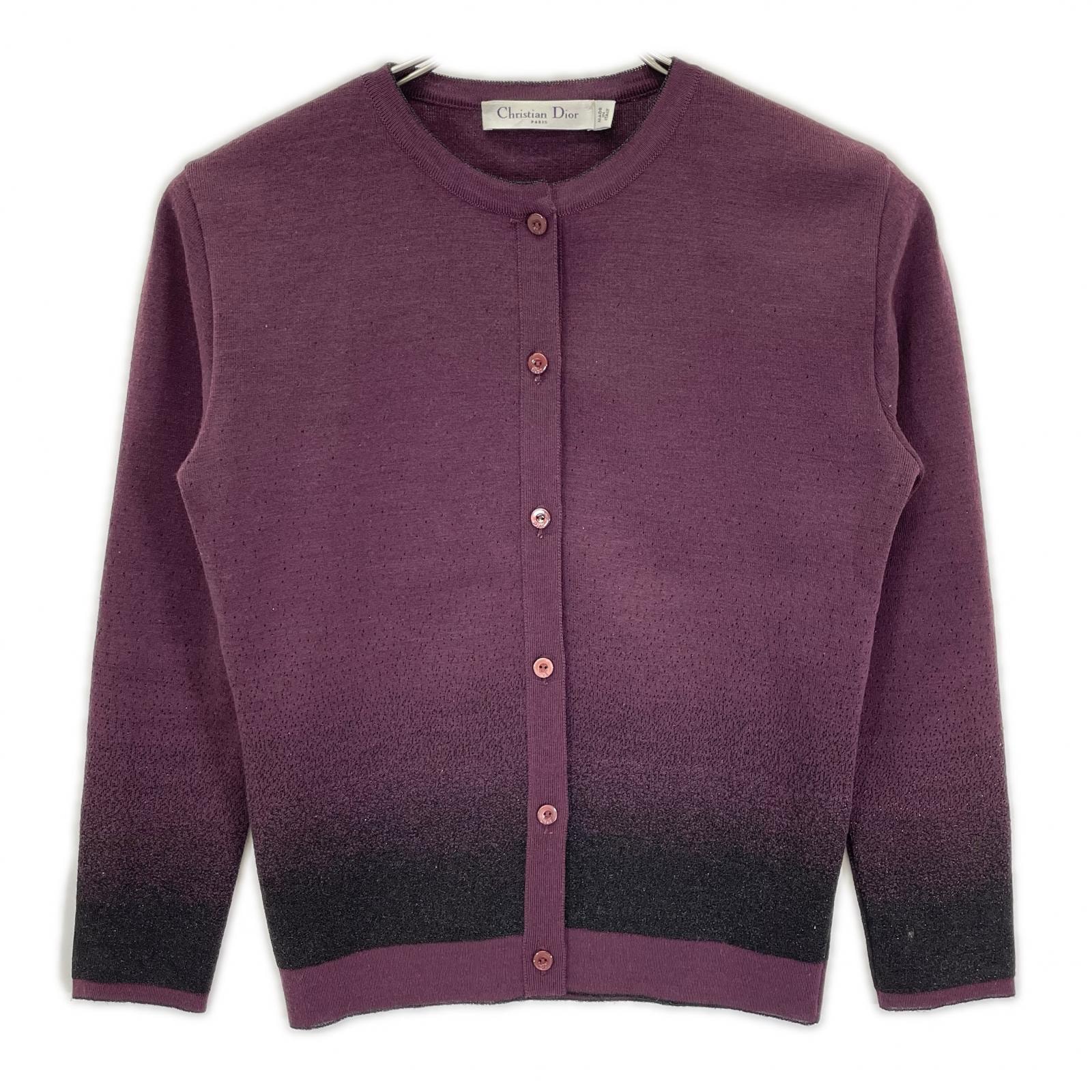 クリスチャンディオール 12AW 2A24162AM524 ボルドー ウール カーディガン 36
