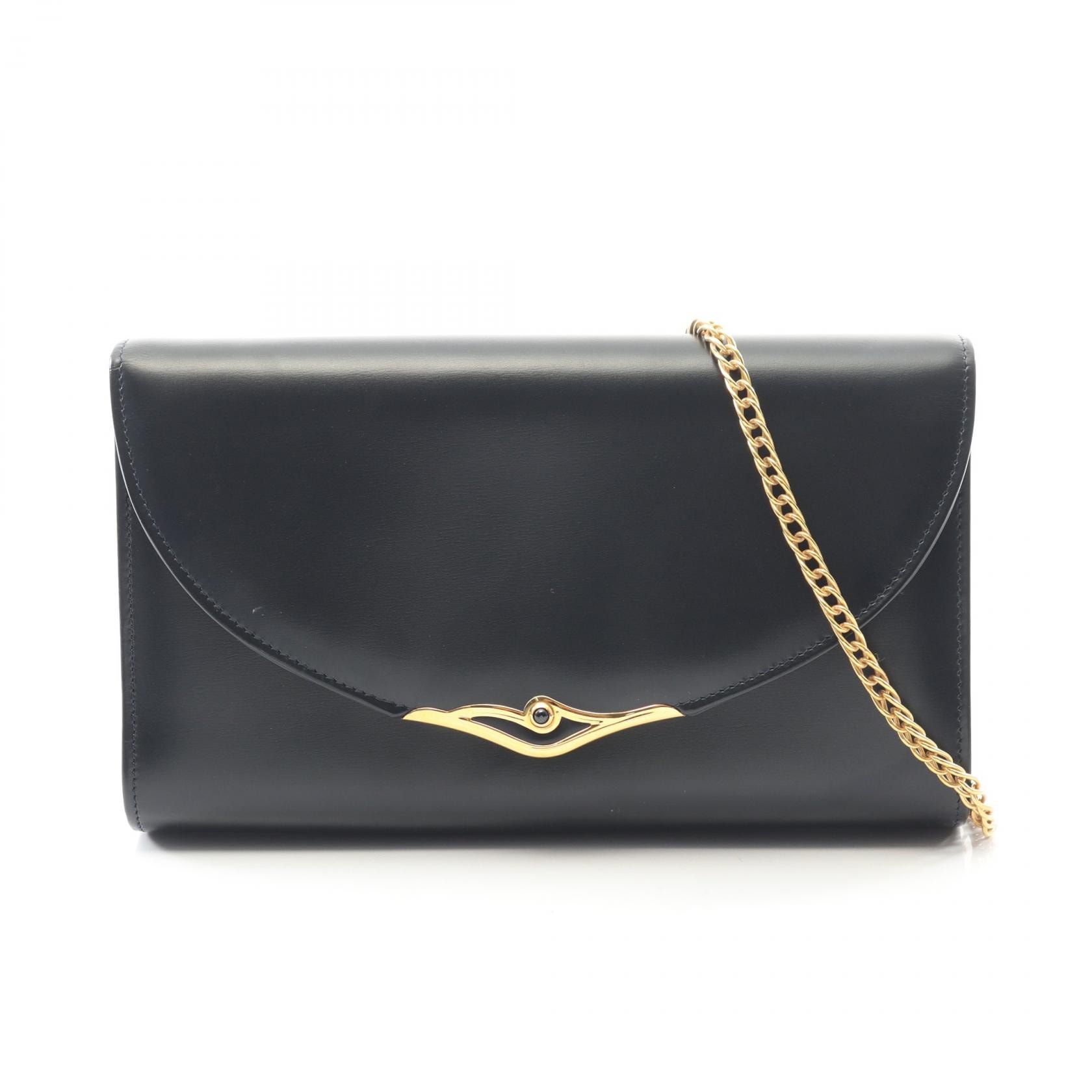 カルティエ CARTIER サフィアライン ハンドバッグ バッグ レザー レディース ブラック系 【中古】