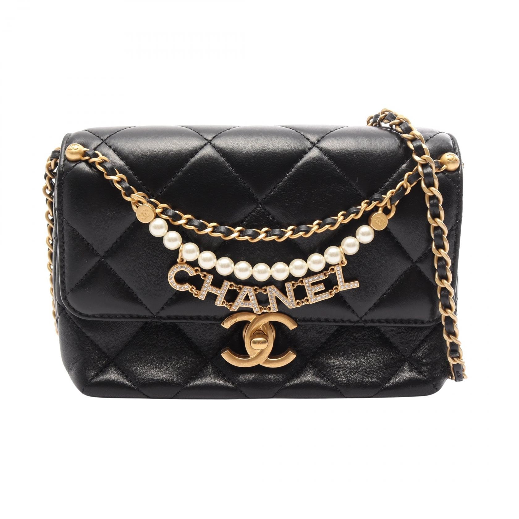 シャネル CHANEL マトラッセ ミニフラップバッグ ショルダーバッグ バッグ ラムスキン(羊革) レディース ブラック系 AS4986 【中古】