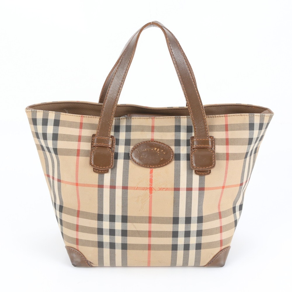 ■美品 バーバリー ノバ チェックシャドーホースハンドバッグ