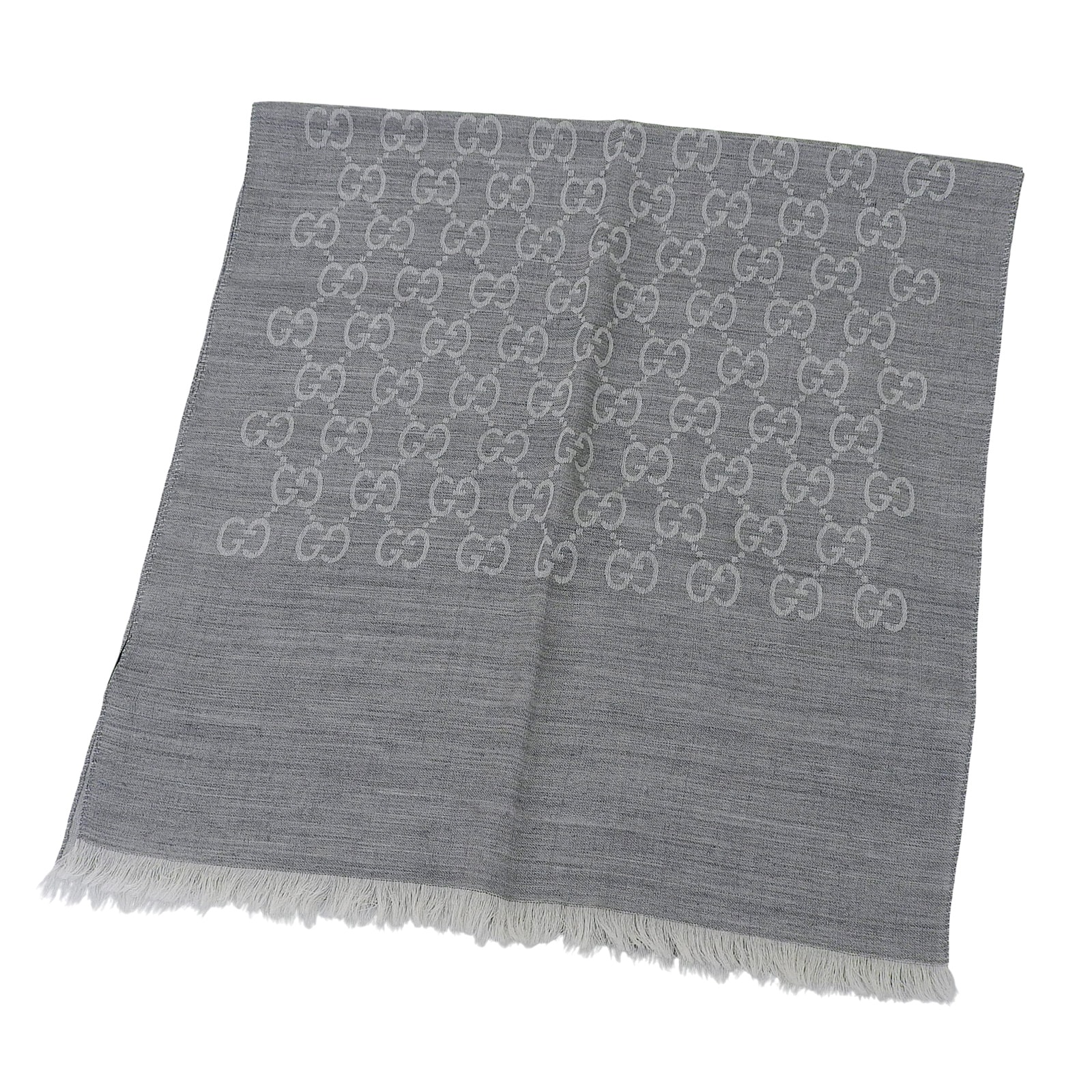 極美品 グッチ ストール グレー レディース 45×180cm