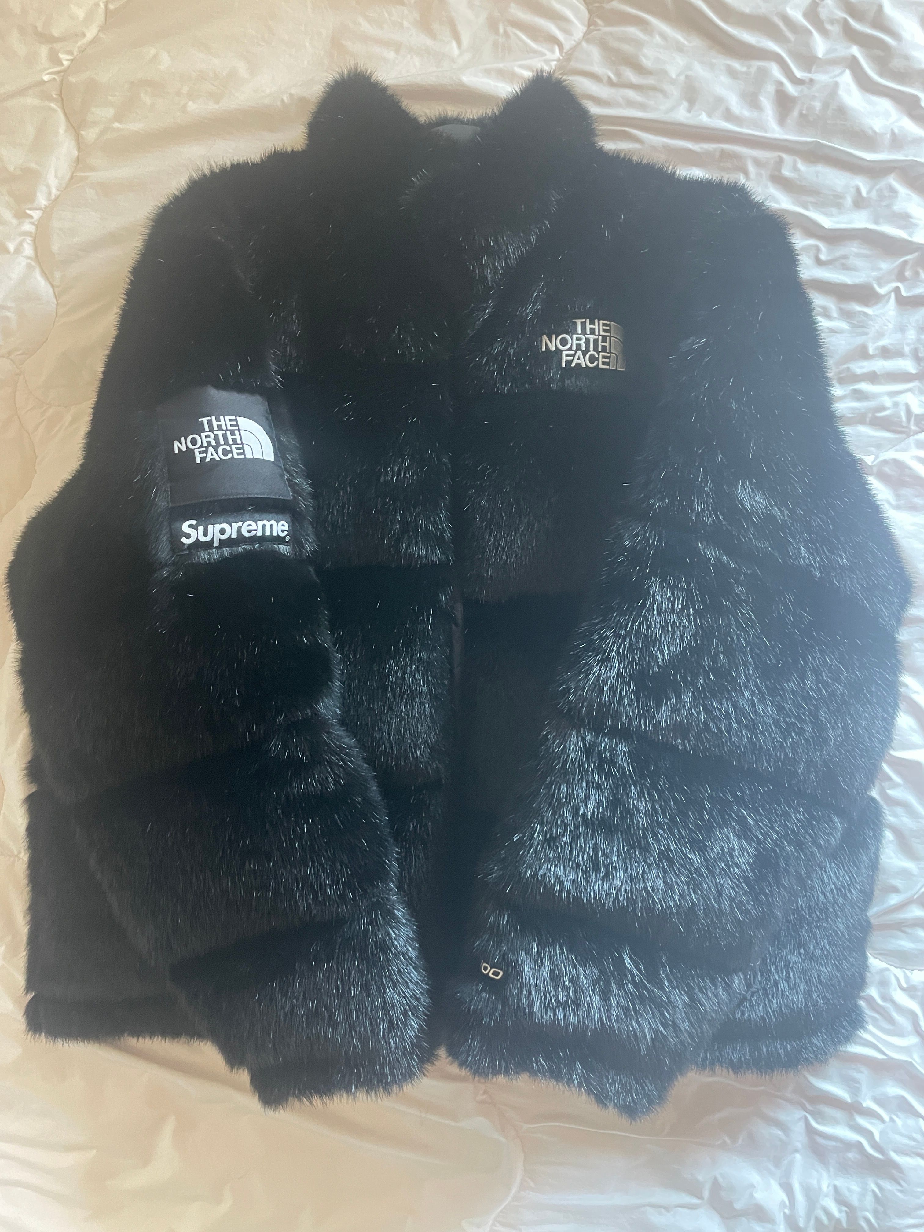 Supreme x The North Face Faux Fur Nuptse Jacket "Black"