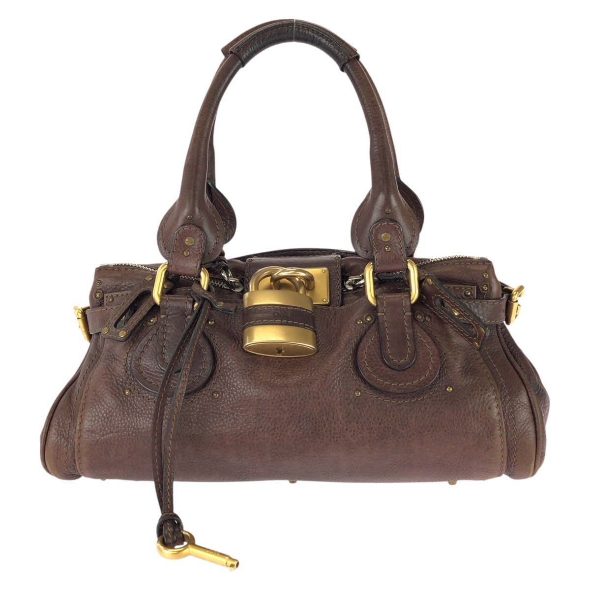 美品 Chloe クロエ ヴィンテージ パディントン ブラウン ゴールド金具 レザー ハンドバッグ ショルダーバッグ ミニボストンバッグ 604257 【中古】