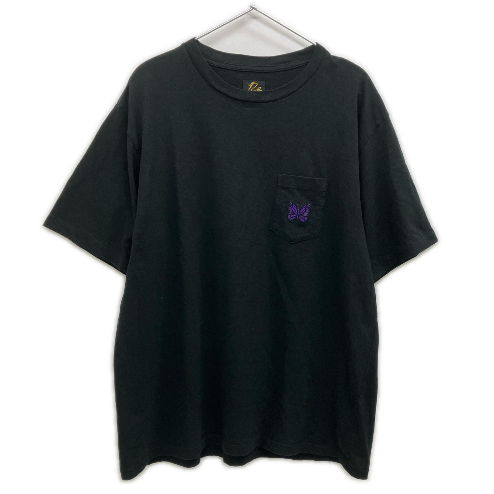 ニードルズ SX444 ブラック コットン ショートスリーブ ポケットTシャツ L