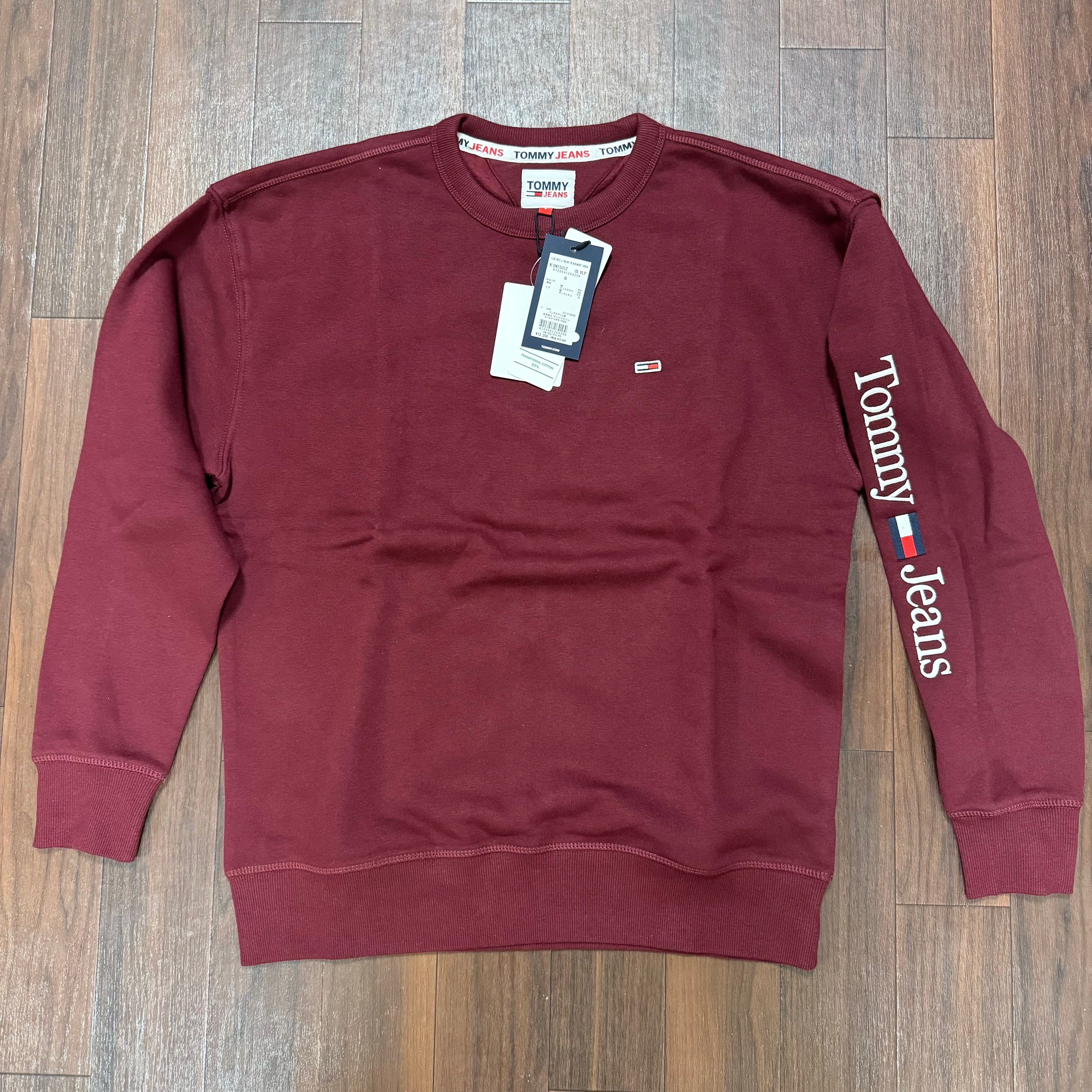 Tommy Jeans スリーブロゴ スウェット トレーナー バーガンディ S 新品 DM15012000
