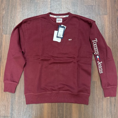 Tommy Jeans スリーブロゴ スウェット トレーナー バーガンディ S 新品 DM15012000