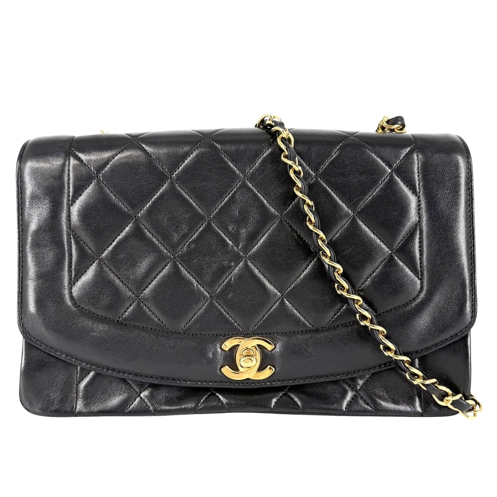 CHANEL シャネル ショルダーバッグ チェーンショルダーバッグ ココマーク 肩掛け 斜め掛け ラムスキン    ブラック 黒 ゴールド金具 レディース【中古品】
