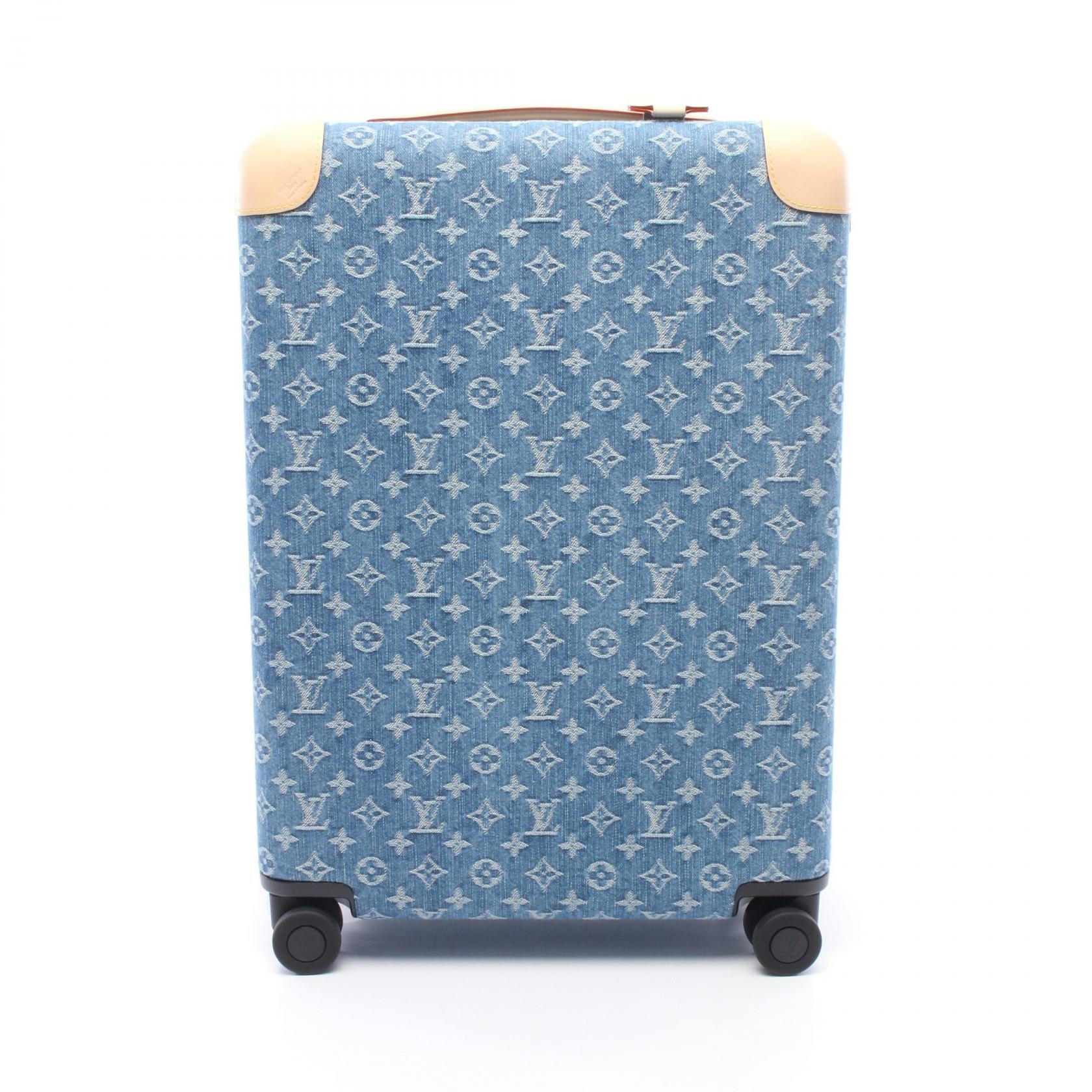 ルイ・ヴィトン LOUIS VUITTON ホライゾン55 キャリーバッグ バッグ デニム レザー モノグラム・デニム メンズ レディース ブルー系 M28386 【中古】