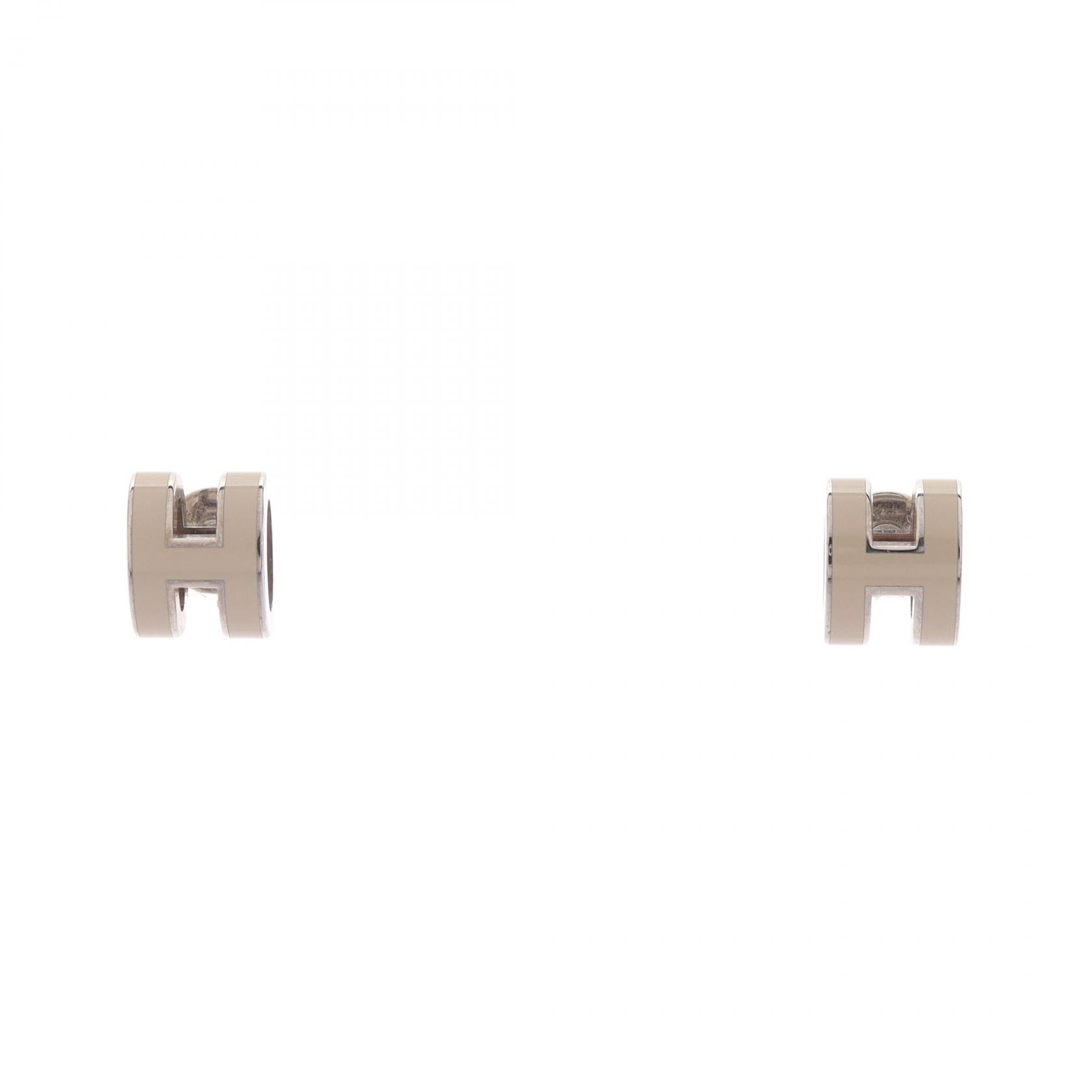 エルメス HERMES MINI POP H ミニポップアッシュ ピアス ジュエリー GP(ゴールドメッキ) レディース シルバー系 / ベージュ系 【中古】
