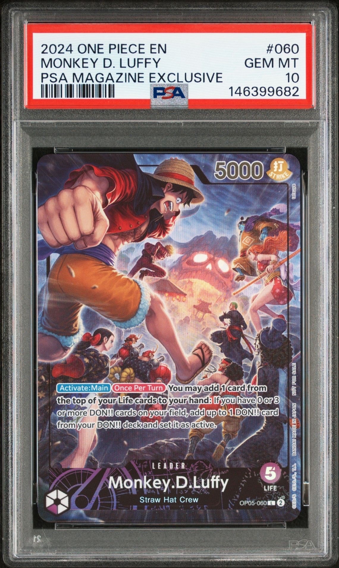 【PSA10】モンキー・D・ルフィ　プロモ　ONE PIECEカード PSA10】モンキー・D・ルフィ L [OP05-060]【英語版】（PSA限定コラボ