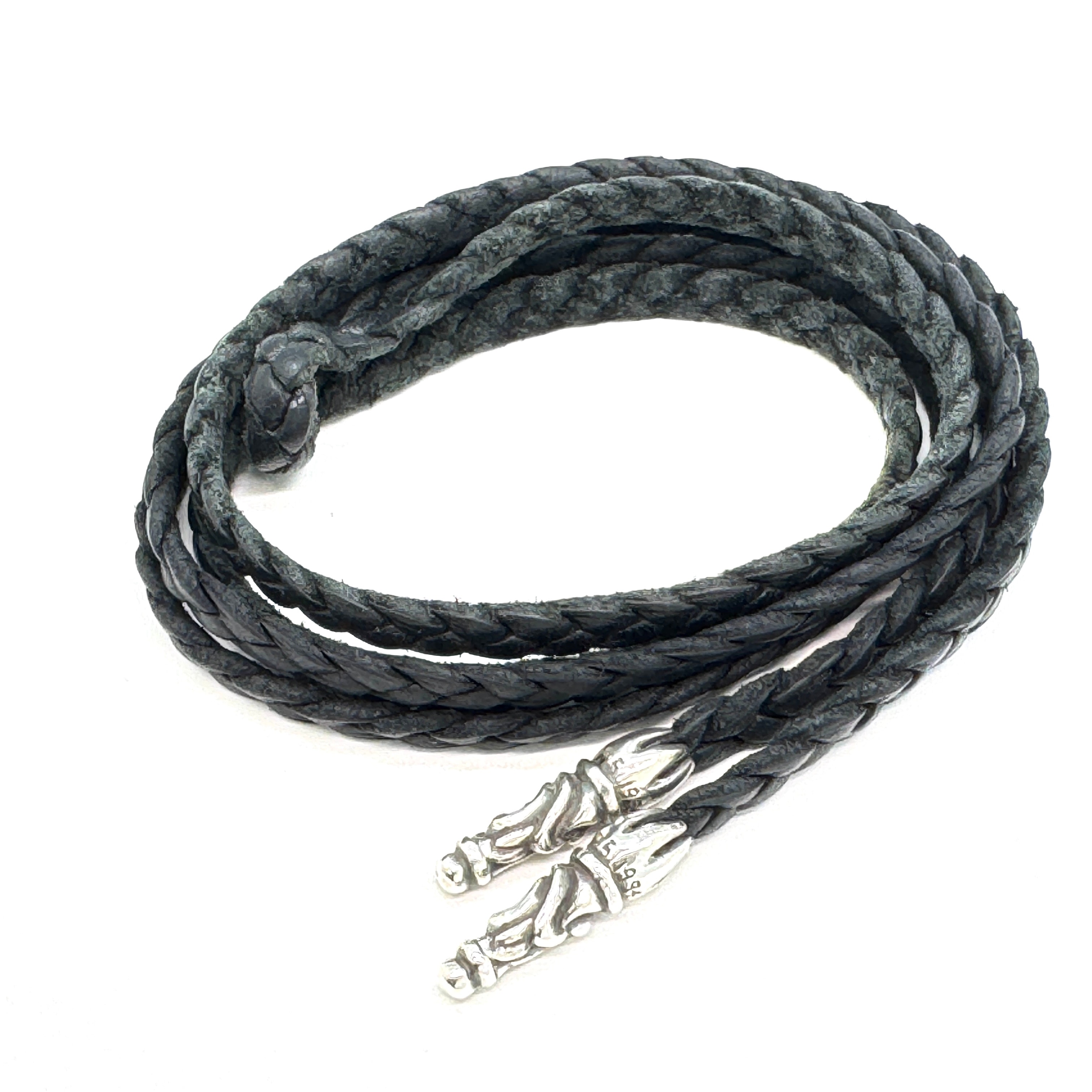 Chrome Hearts Tiny Scroll Leather Blade Chip "Silver"
