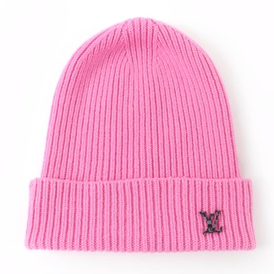 極美品 ルイヴィトン ニットキャップ ボネ LV アヘッド ピンク M77040