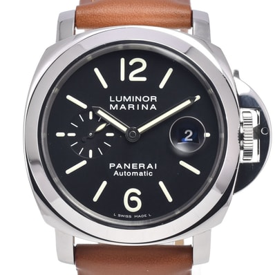 パネライ PANERAI PAM00104 ルミノールマリーナ ブラック 自動巻き メンズ 良品 箱付き 腕時計 Q#149192
