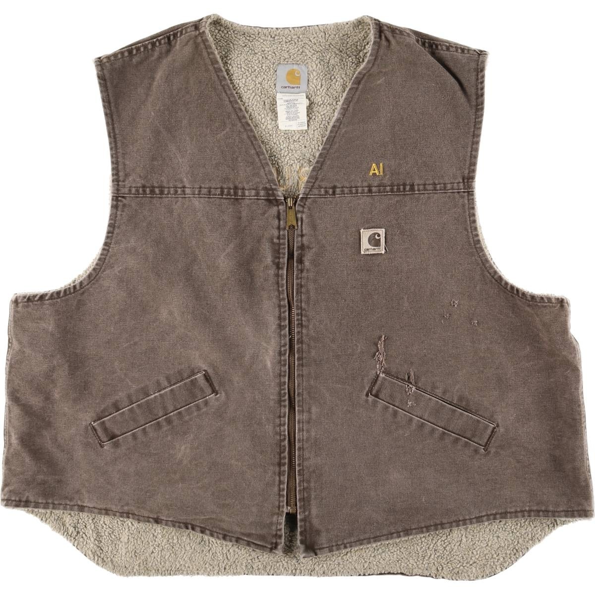 古着 ビッグサイズ 00年代 カーハート Carhartt ダックベスト USA製 メンズXXXL相当/eaa588689